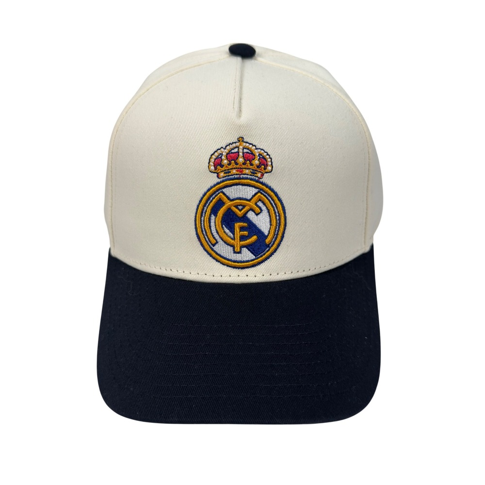 Real Madrid CF Official Licensed Snapback Hat Ivory White Navy Blue OSFM New
